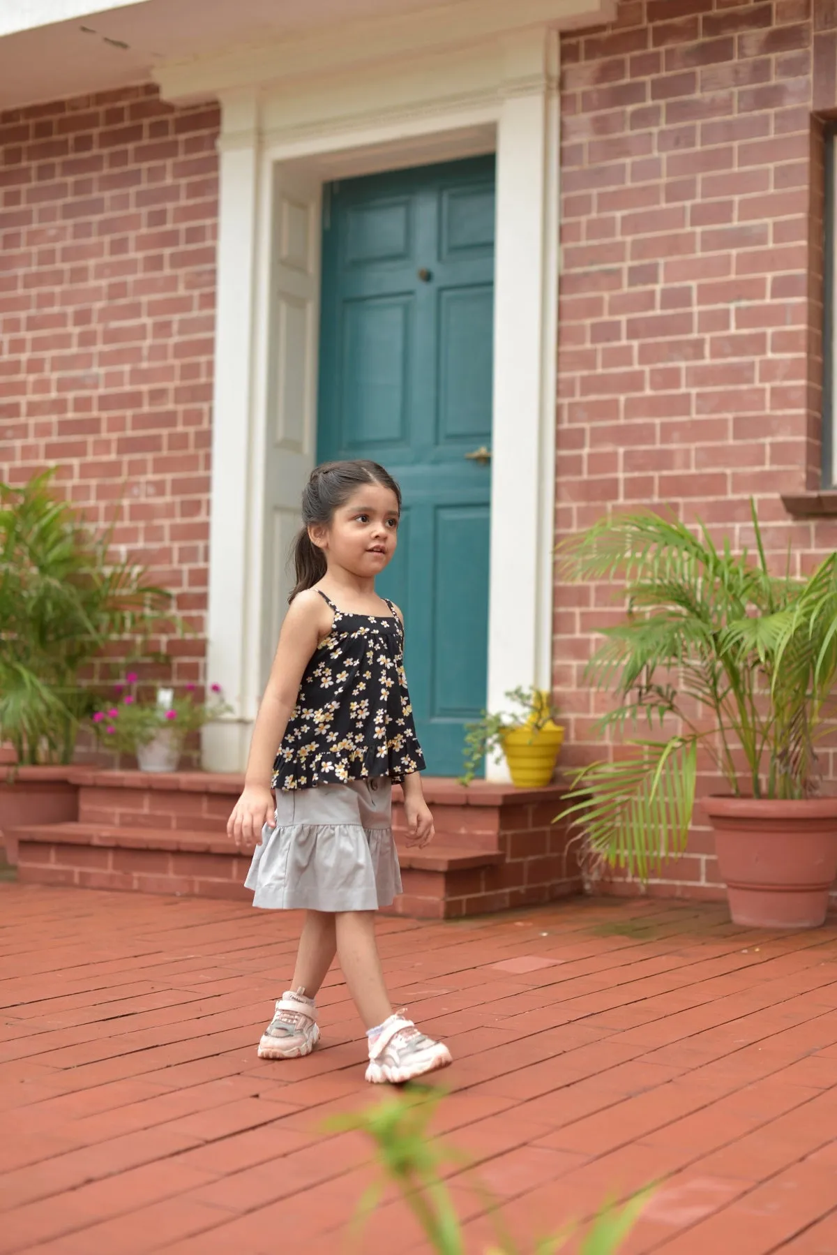 Poppy Black Ruffle Top