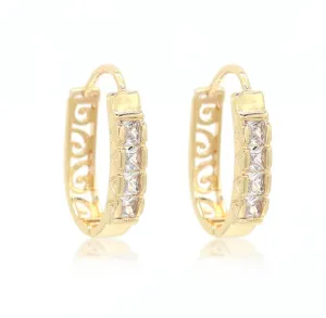 Princess Simulated Diamond Hoop earrings