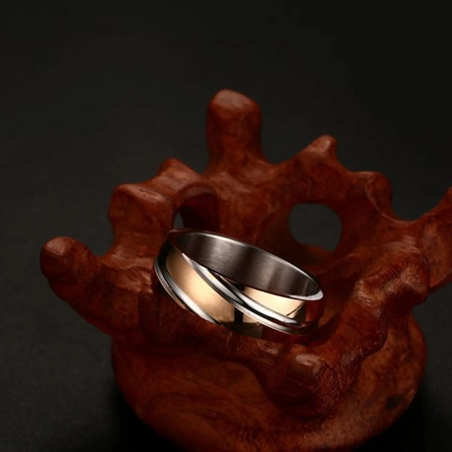 Promise Ring Engraving Couple Rings Promise,Couple Rings Stainless Steel Black Rose Gold Round Ring 6MM Anniversary Rings Couple