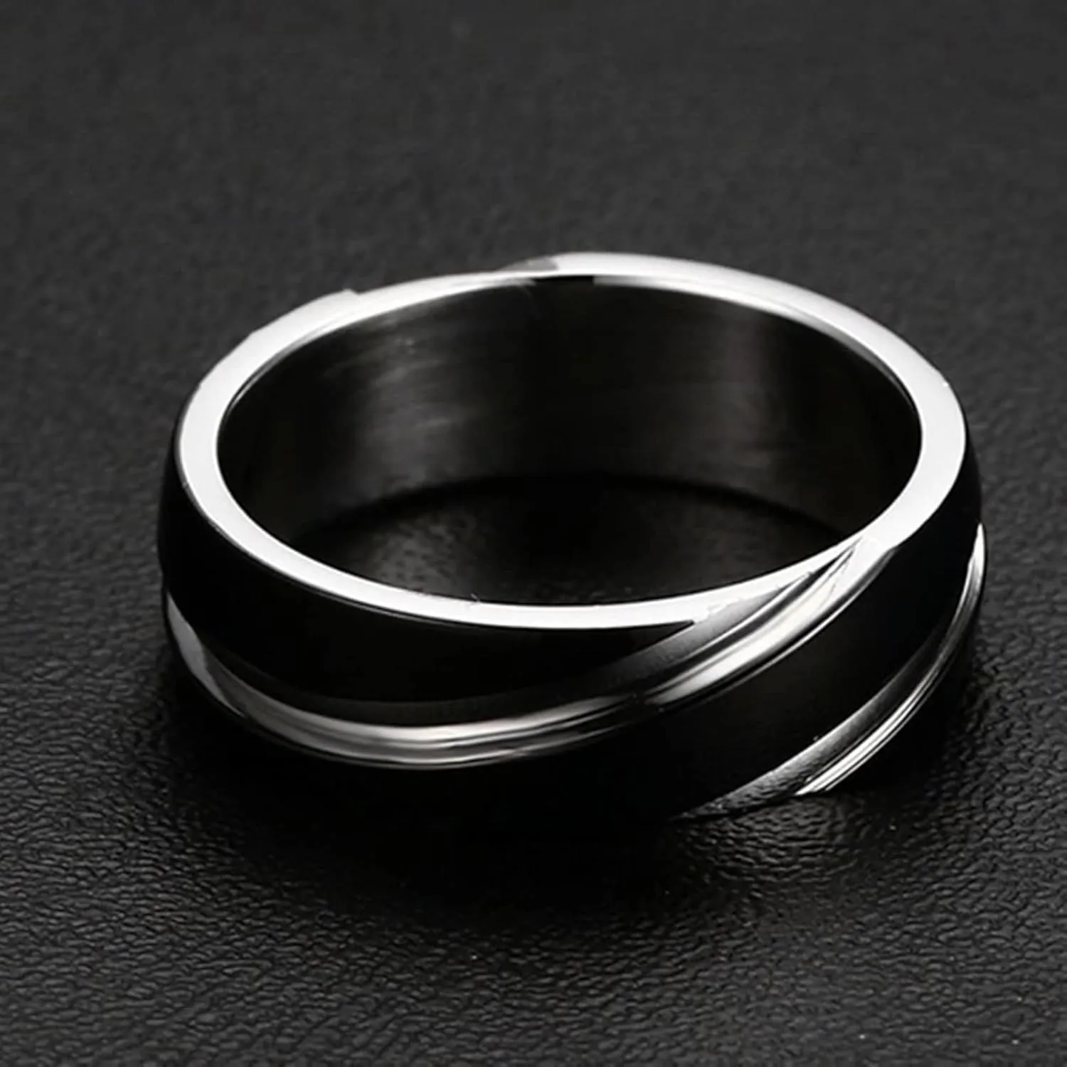 Promise Ring Engraving Couple Rings Promise,Couple Rings Stainless Steel Black Rose Gold Round Ring 6MM Anniversary Rings Couple