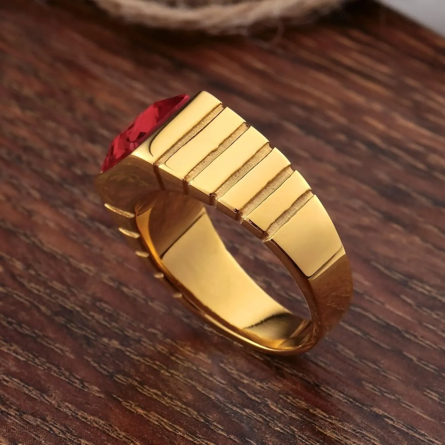 Promise Rings Custom Engraved Anniversary Rings for Couple,Couple Rings Stainless Steel Gold Ring Square Cubic Zirconia Red Black Rings Couple
