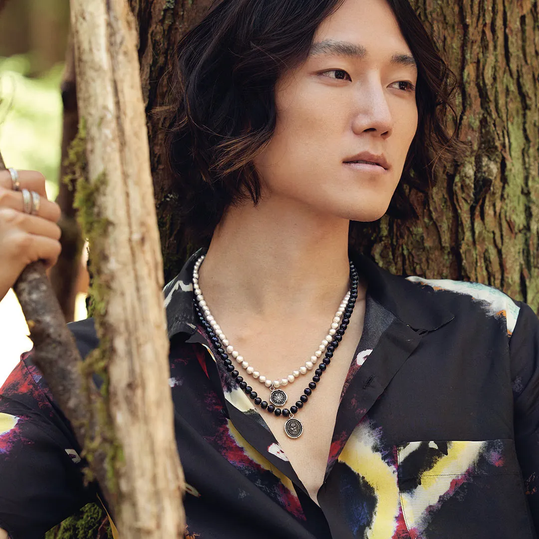 Remember to Live Freshwater Pearl Necklace - Peacock Black