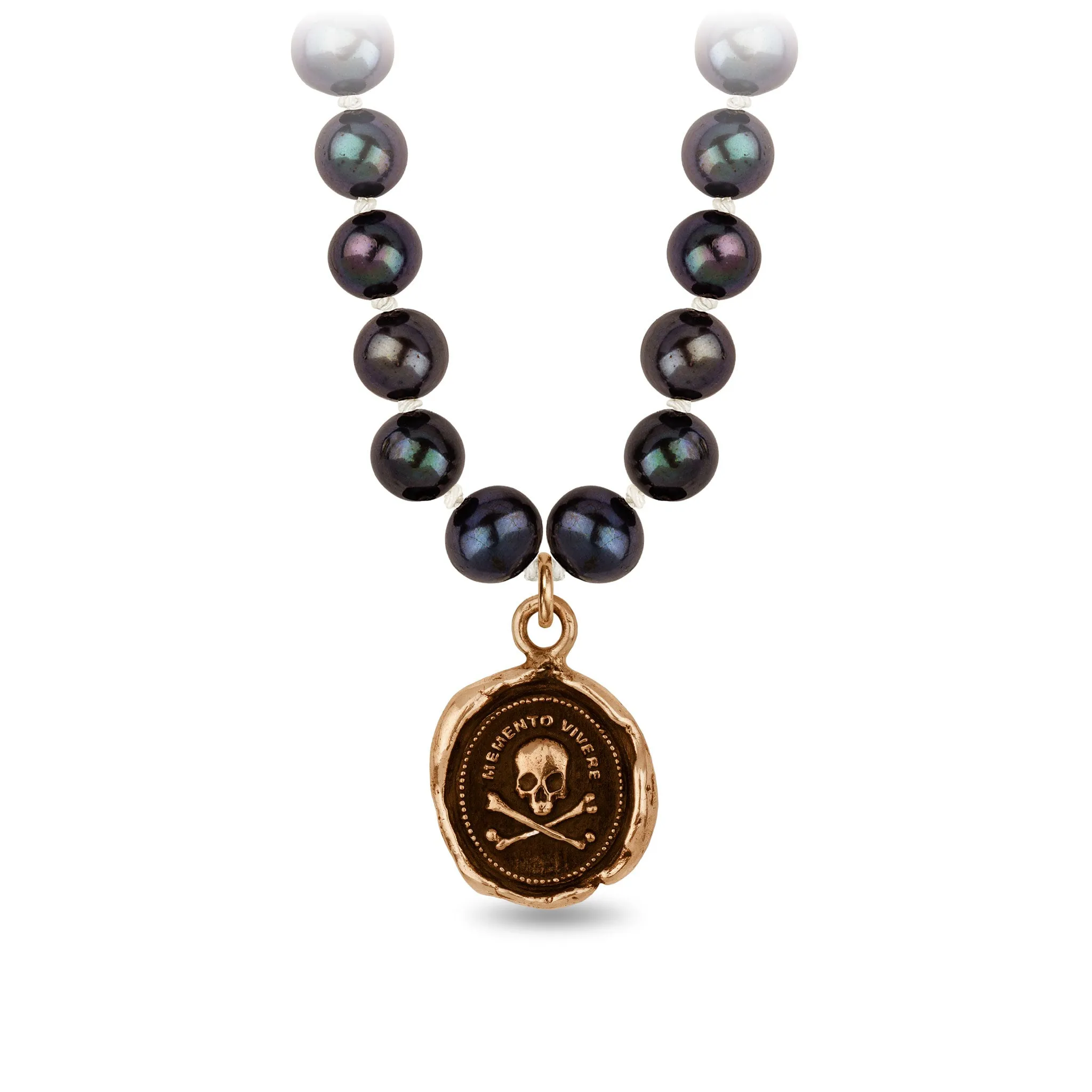 Remember to Live Freshwater Pearl Necklace - Peacock Black
