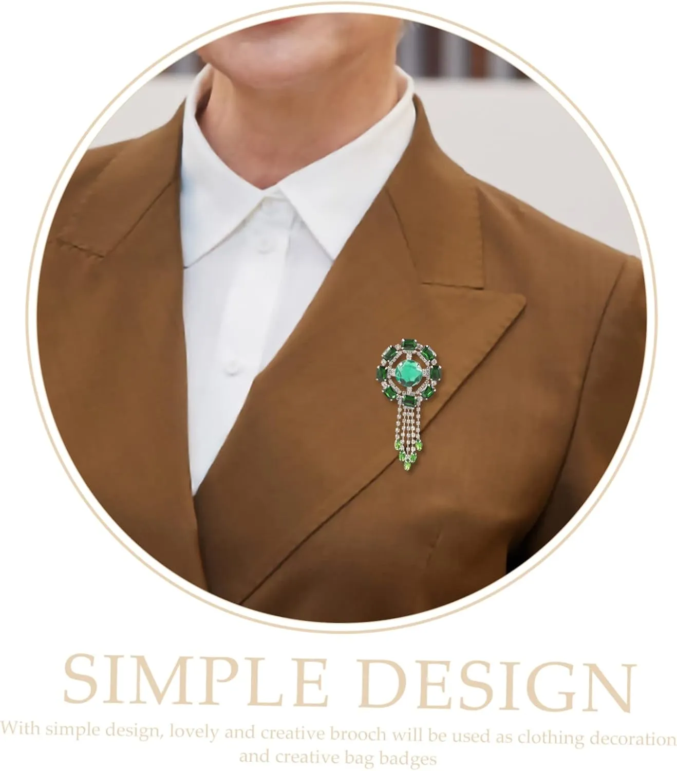 Rhinestone Brooch Decorative Lapel Pin for Women Elegant Tassel Design for Wedding Corsages Bouquet Accessories and Fashionable Outfit Embellishments