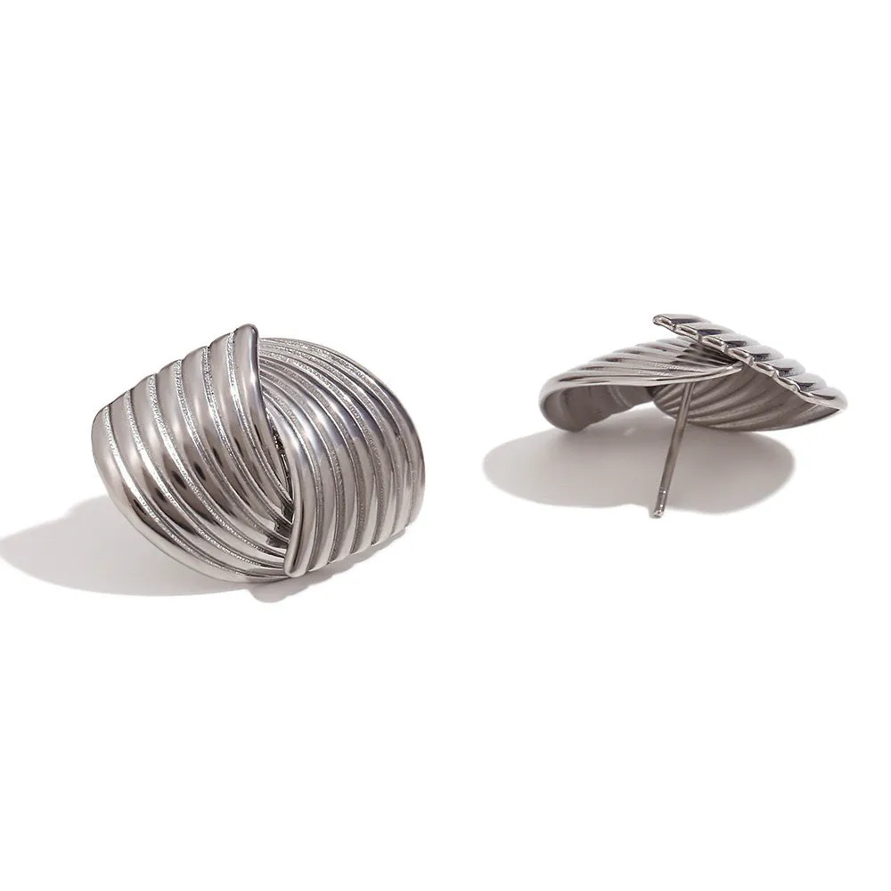 Ribbed Knotted Stud Earrings
