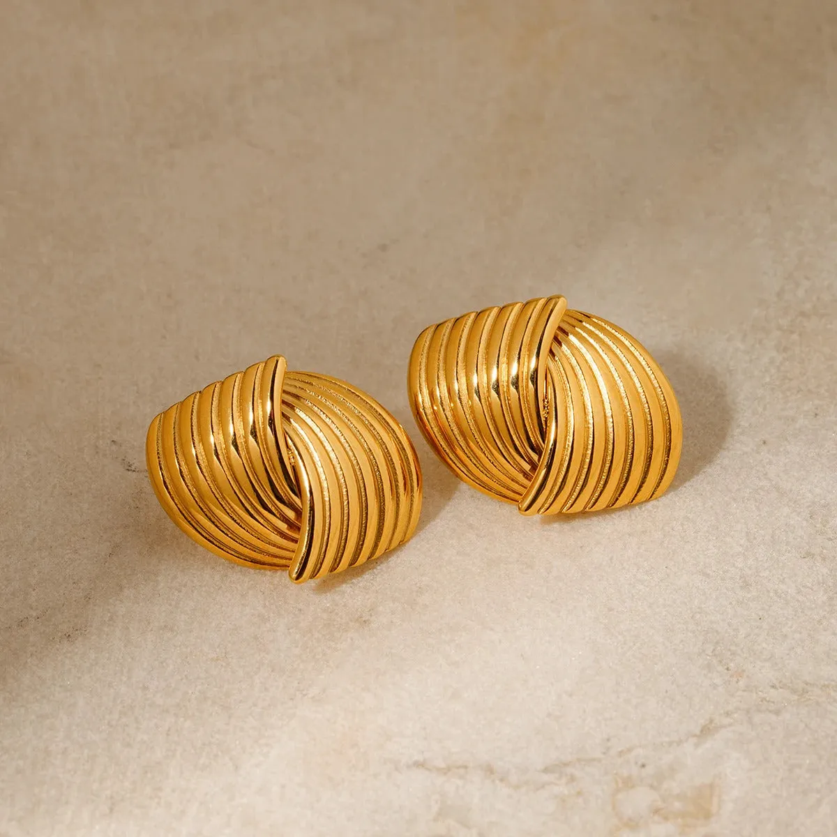 Ribbed Knotted Stud Earrings