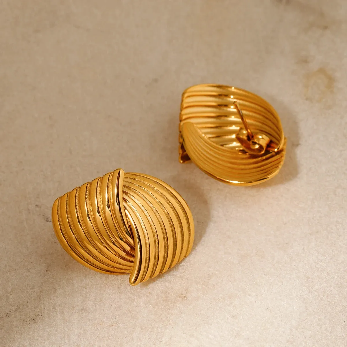 Ribbed Knotted Stud Earrings