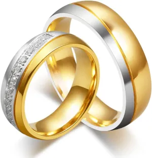 ROWAG 6MM Womens CZ Couple Wedding Bands for Him and Her Mens Promise Engagement Rings