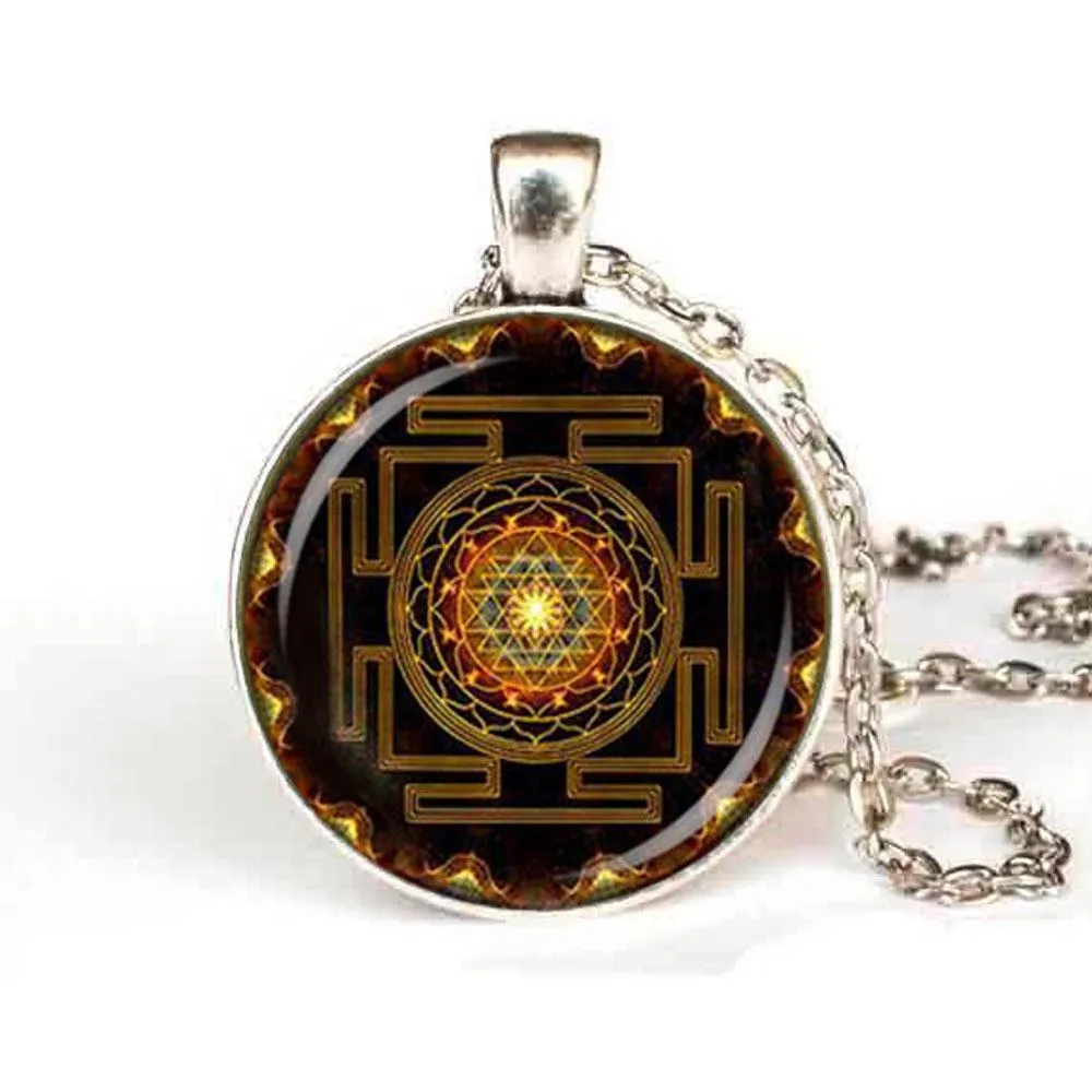 Sacred Sri Yantra Necklace   Pendant