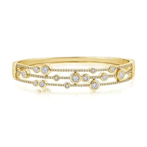 Scattered Bezels Triple-Pave Bangle