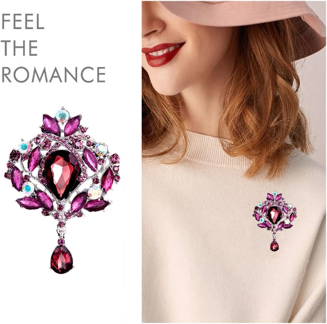 seven wolves Brooches Rhinestone Crystal Crown Brooches Pins for Women Dresses
