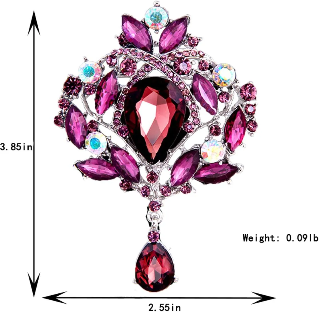 seven wolves Brooches Rhinestone Crystal Crown Brooches Pins for Women Dresses