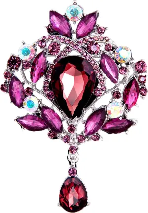 seven wolves Brooches Rhinestone Crystal Crown Brooches Pins for Women Dresses