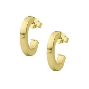 Sheila Fajl Bianca Petite Square Styled Hoop Earrings in Brushed Gold Plated