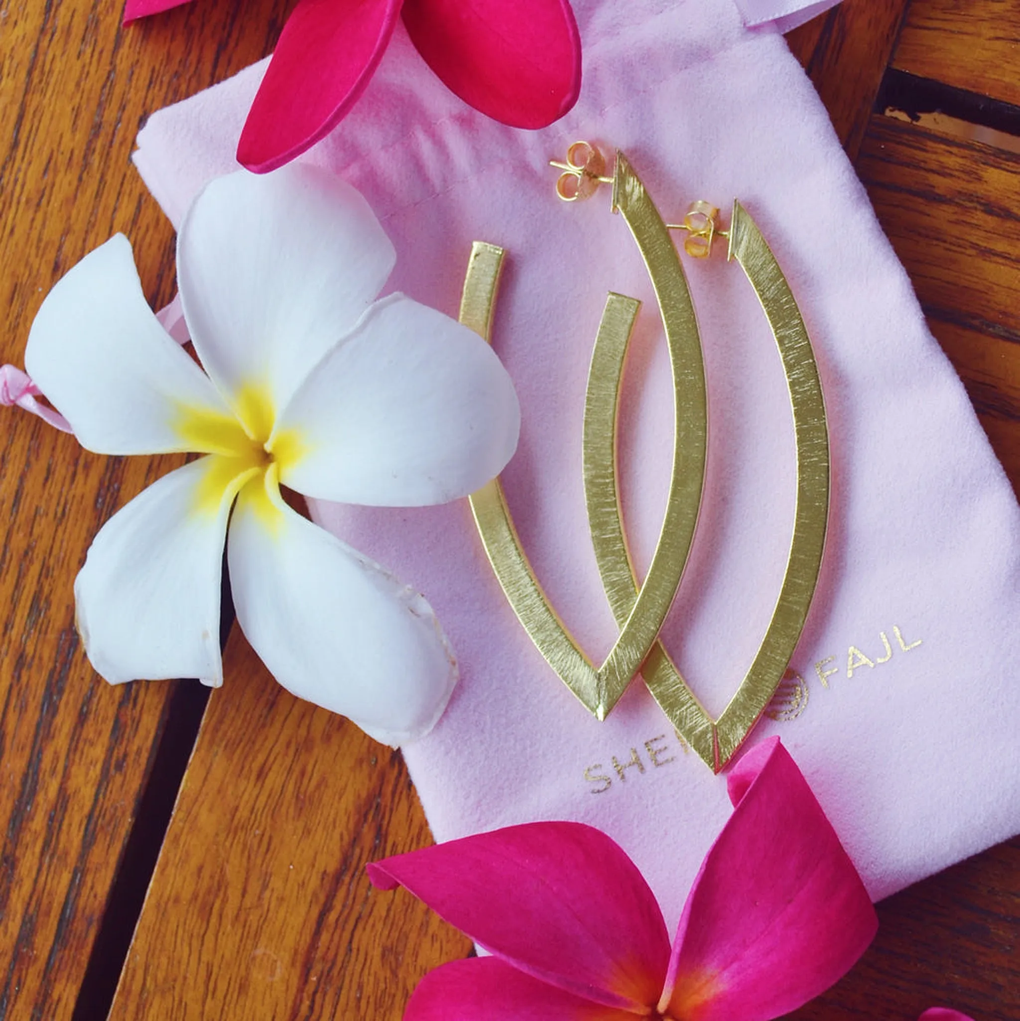 Sheila Fajl Wow Large Statement Hoop Earrings in 18k Brushed Gold Plated