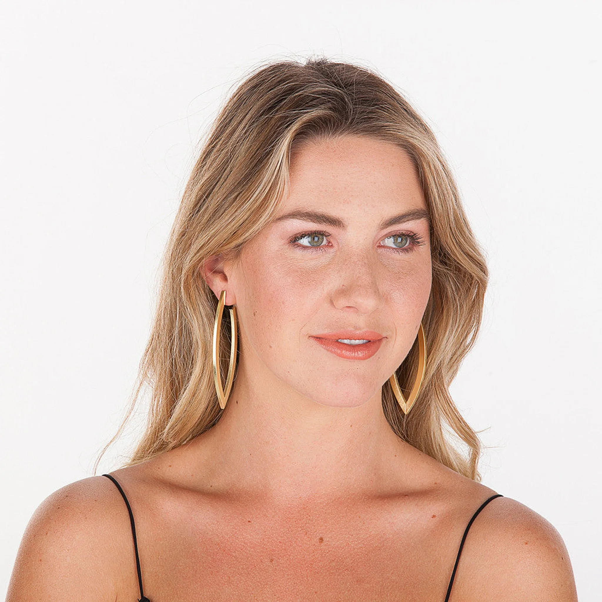 Sheila Fajl Wow Large Statement Hoop Earrings in 18k Brushed Gold Plated