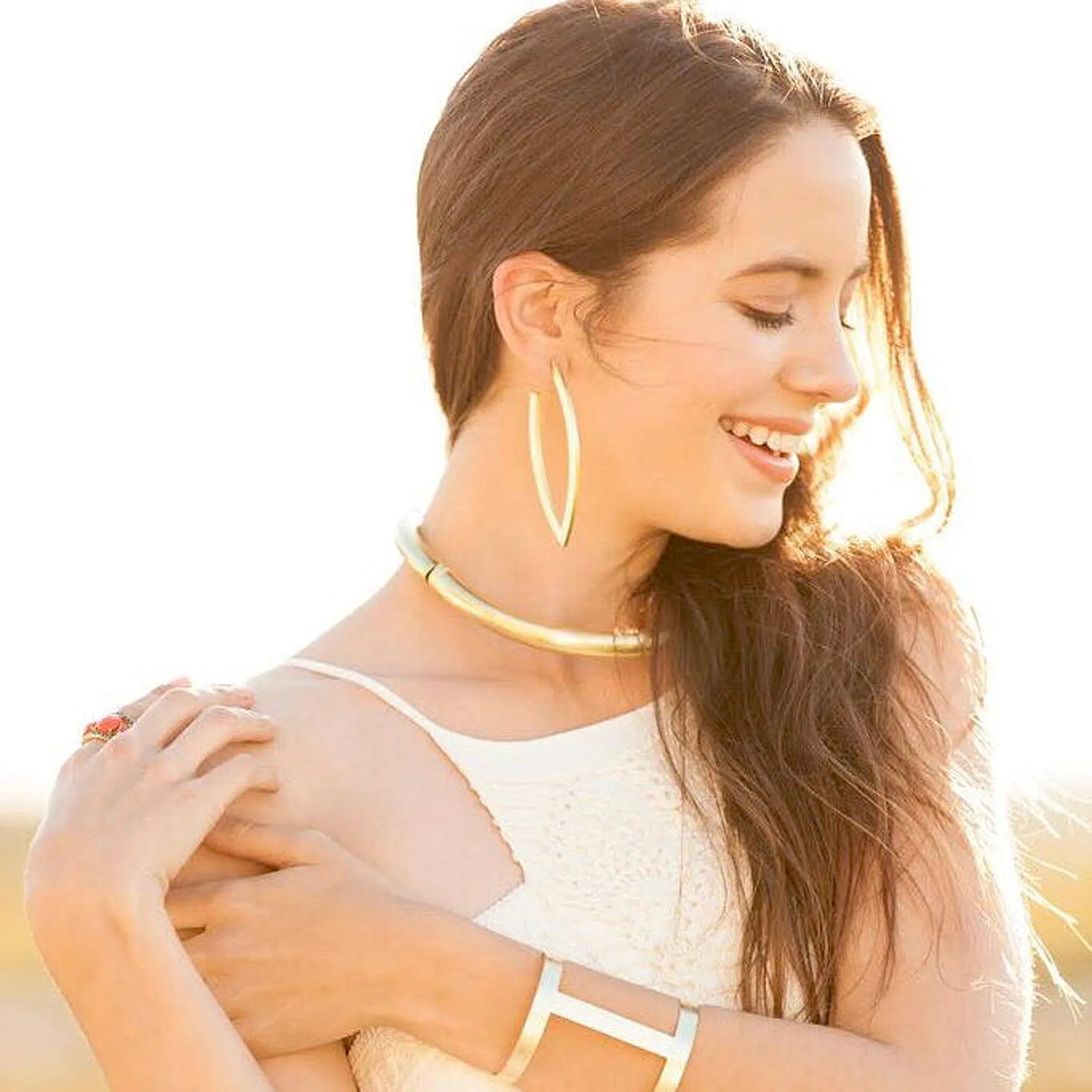 Sheila Fajl Wow Large Statement Hoop Earrings in 18k Brushed Gold Plated