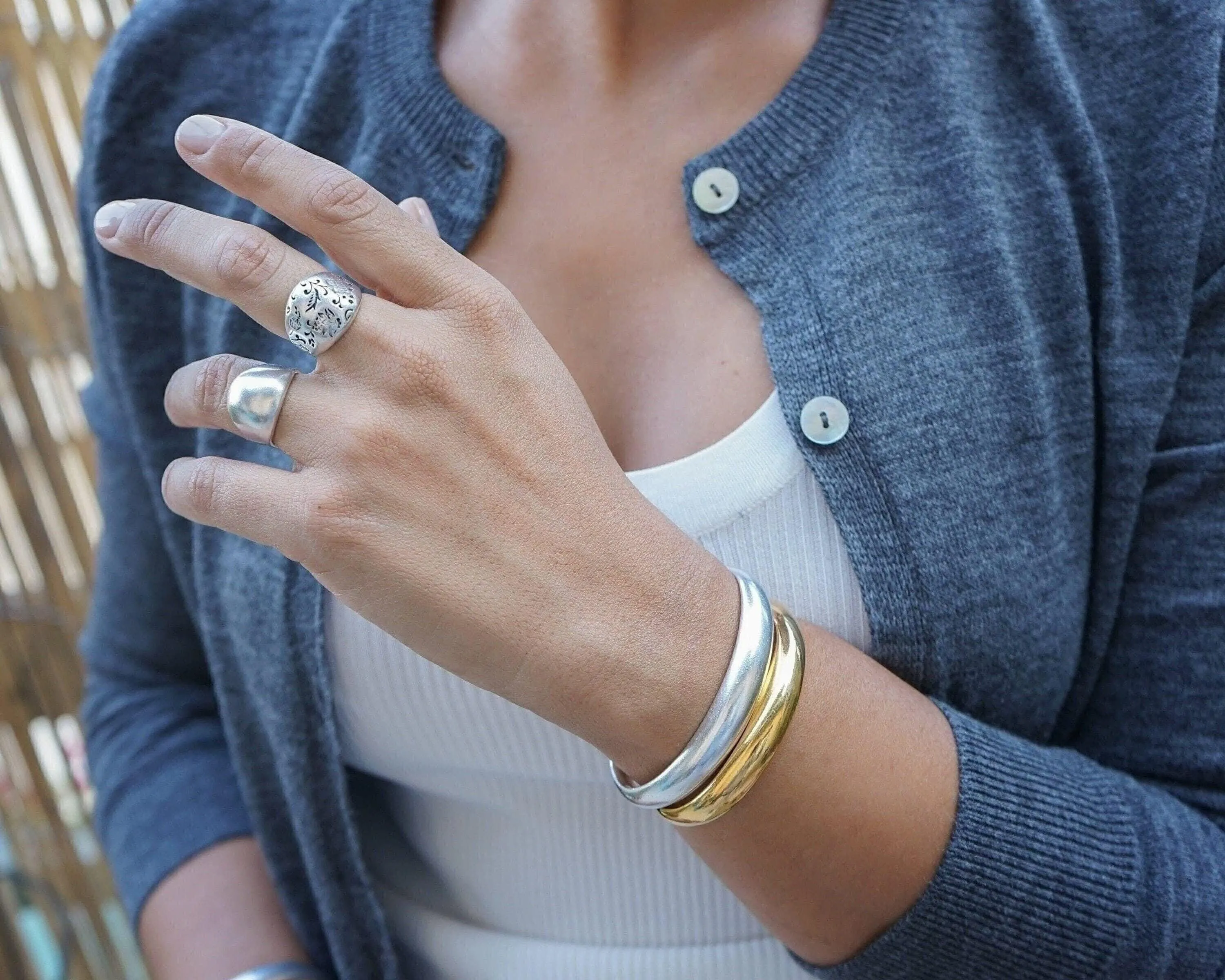 Silver Bold Cuff Bracelet