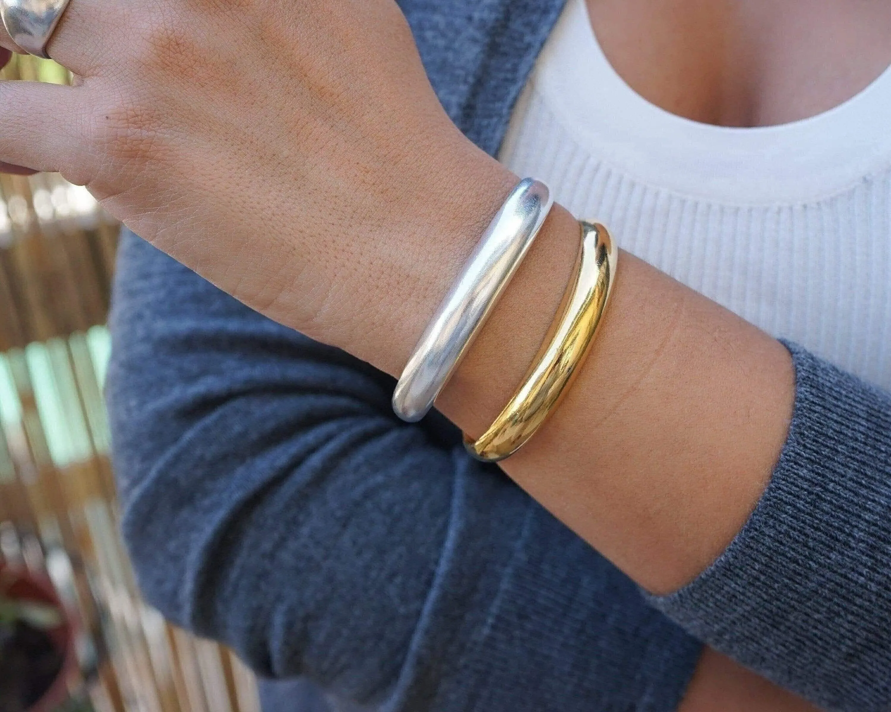 Silver Bold Cuff Bracelet