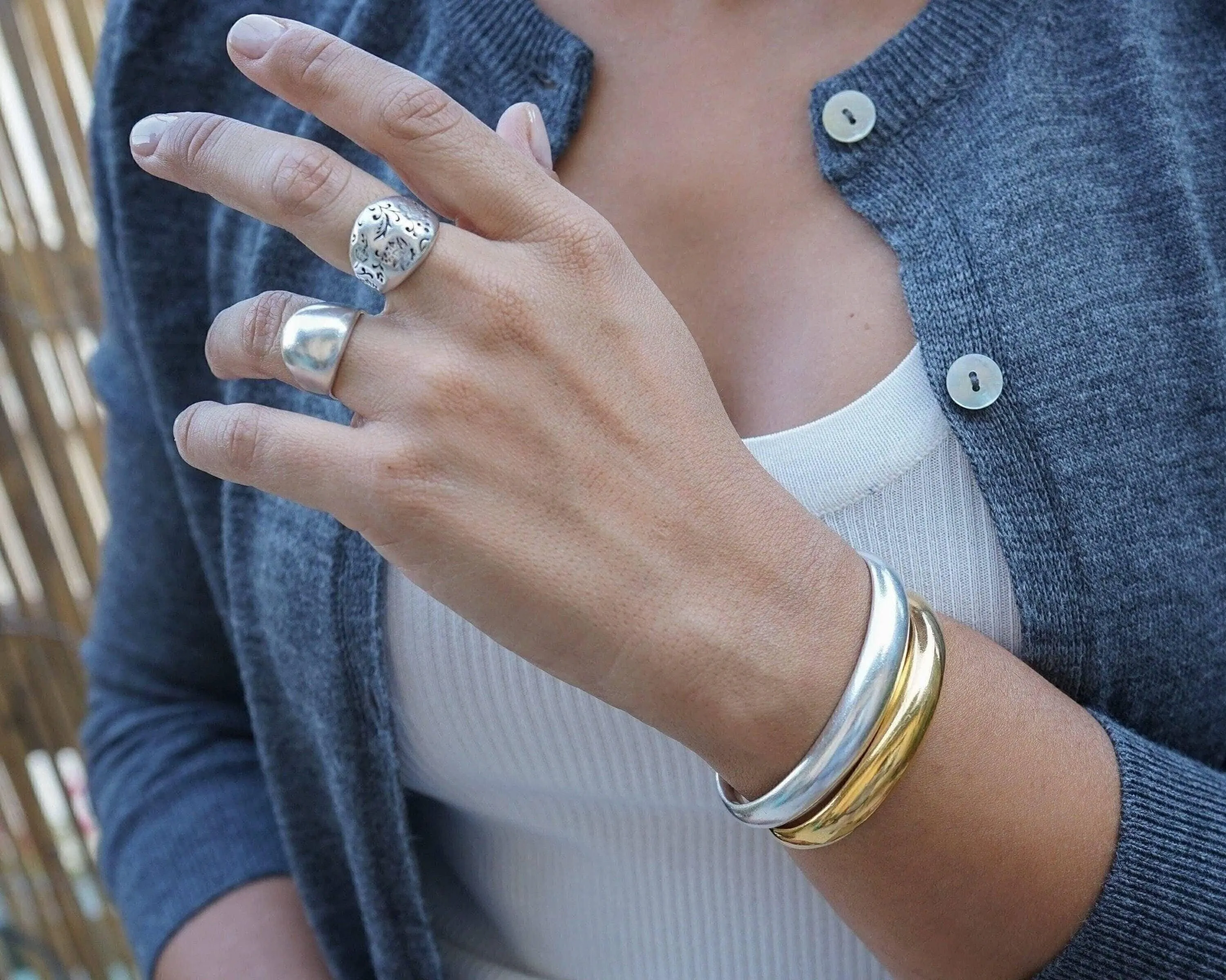 Silver Bold Cuff Bracelet