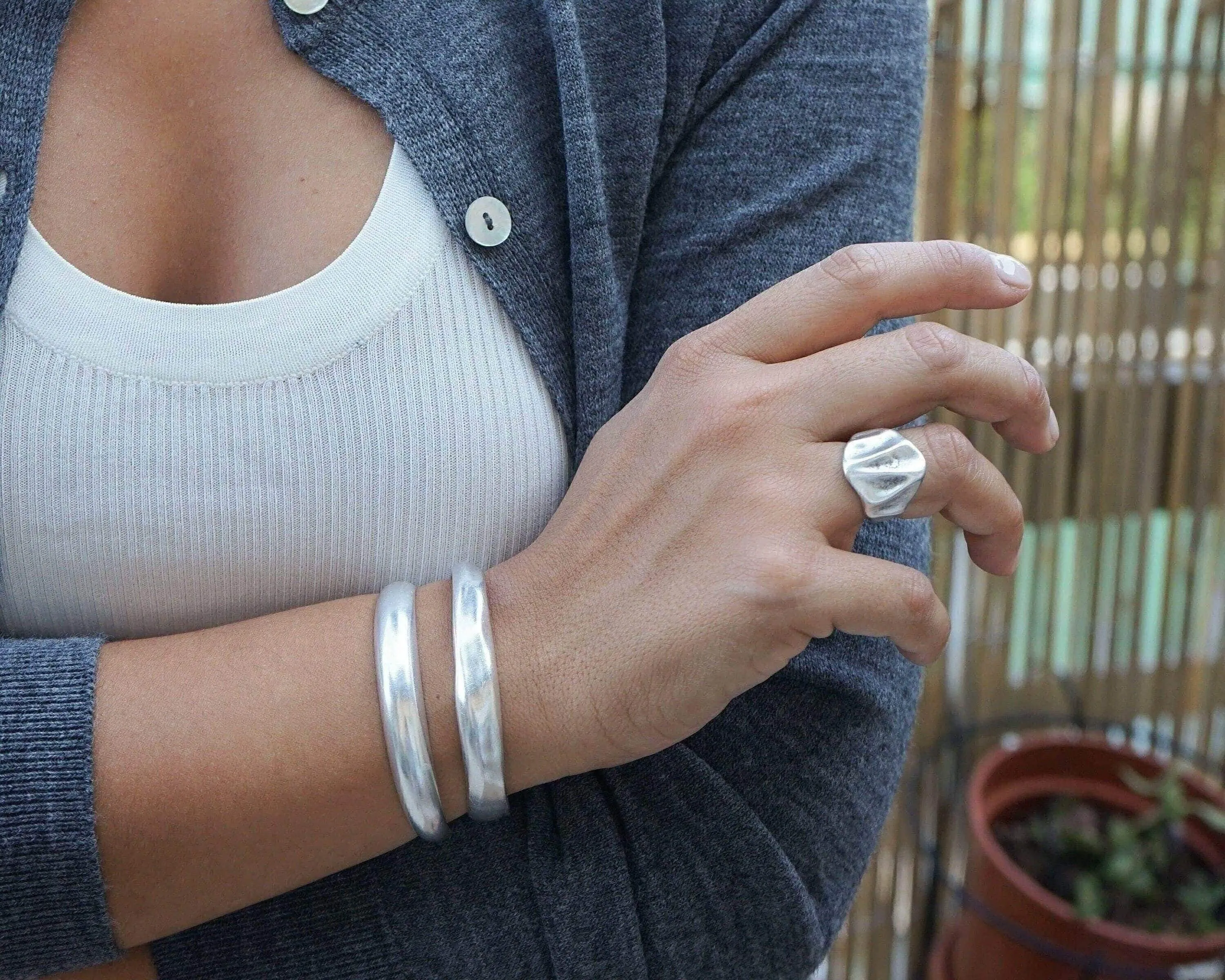 Silver Bold Cuff Bracelet
