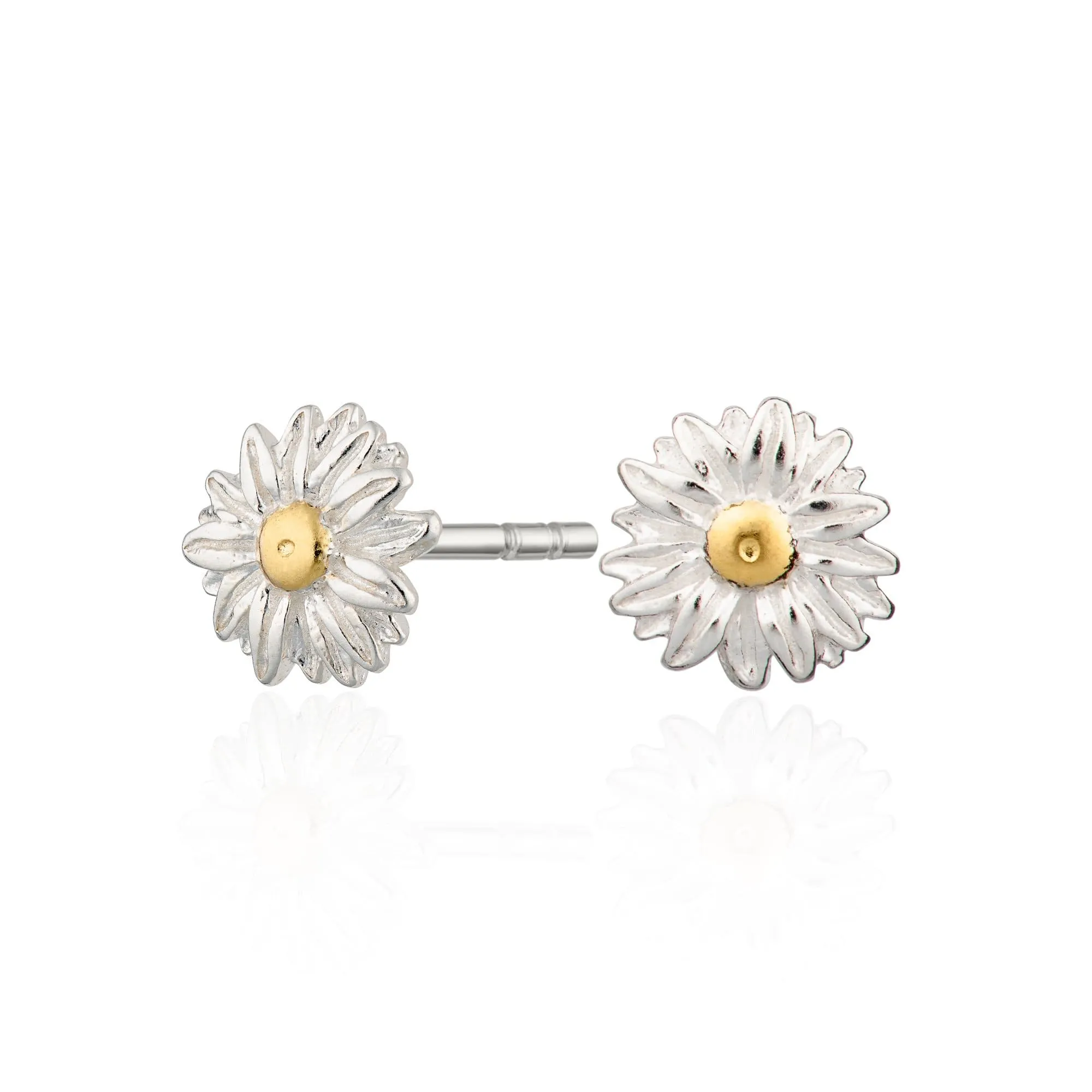 Silver Daisy Stud Earrings