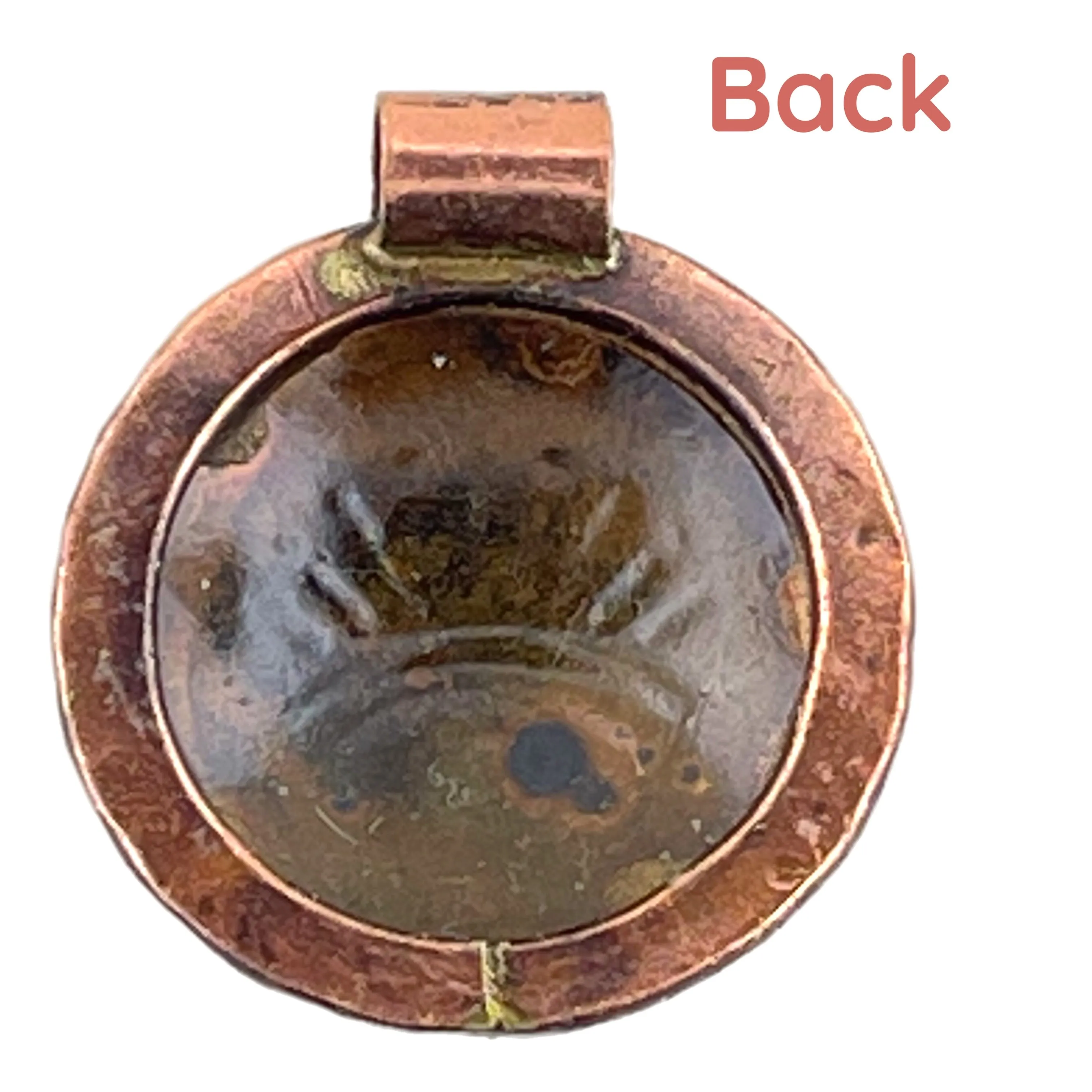 Small  Antiqued Brass & Copper Evil Eye Pendant