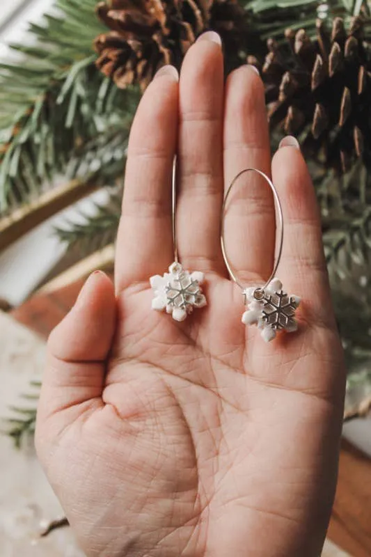 Snowflake Hoop Earrings