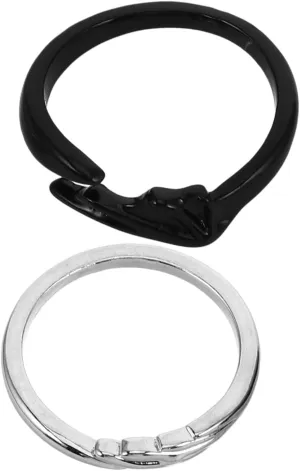 SOIMISS Chic Finger Rings for Couples Angel Devil Style Durable Zinc Alloy Perfect Present for Couples