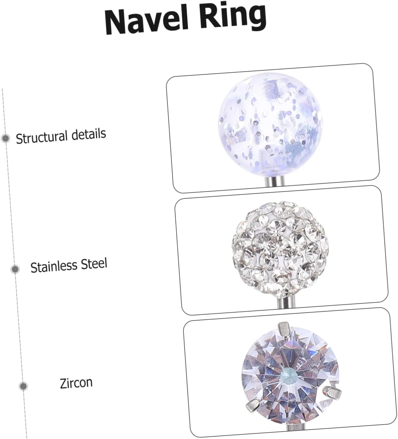 SOIMISS navel ring stud navel piercing bars body jewelry labret earring banana gothic belly stud Belly Piercing Studs optional piercings jewelry belly ring Stainless steel white 10 pcs