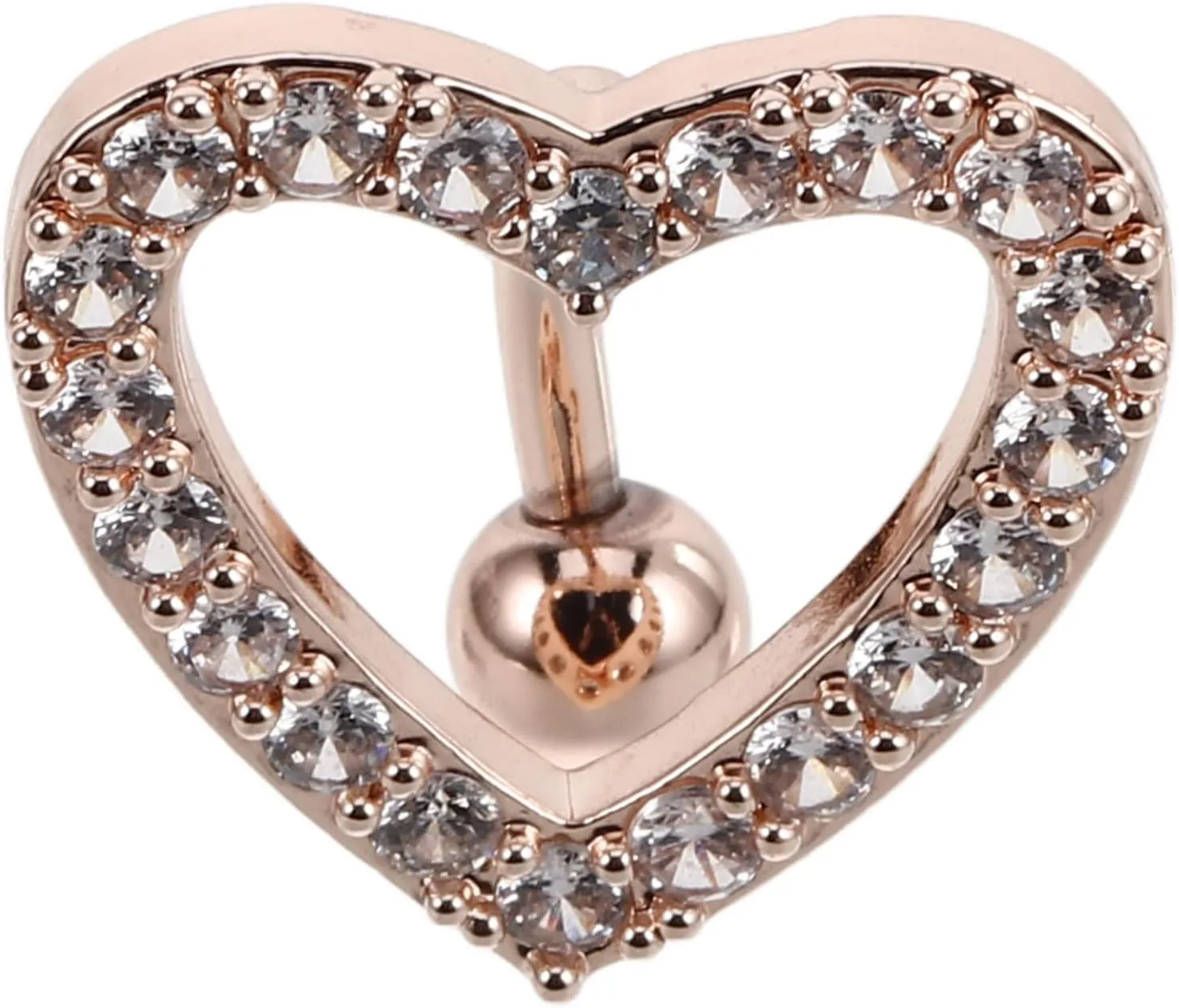 Sparkling Crystal Heart Belly Button Ring Body Jewelry Crystal Belly Button Piercing Waist Jewelry Long Chain Elegant Accessory