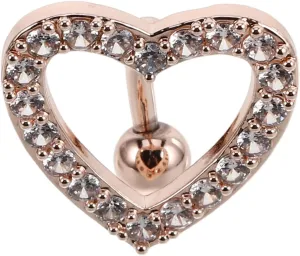 Sparkling Crystal Heart Belly Button Ring Body Jewelry Crystal Belly Button Piercing Waist Jewelry Long Chain Elegant Accessory