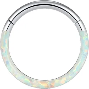 Stainless Steel Septum Piercing Septum Clicker Ring Hinged Nose Ring Daith Earrings Conch Piercing Jewelry Helix Cartilage Tragus Lobe Belly Hoop Earring