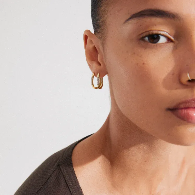 Star Recycled Hoops | Gold Plated