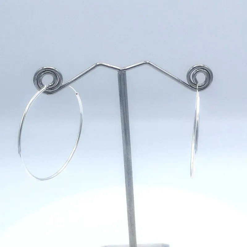 Sterling Silver 35mm Hoop Earrings
