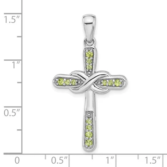 Sterling Silver Gemstone Infinity Cross Pendants