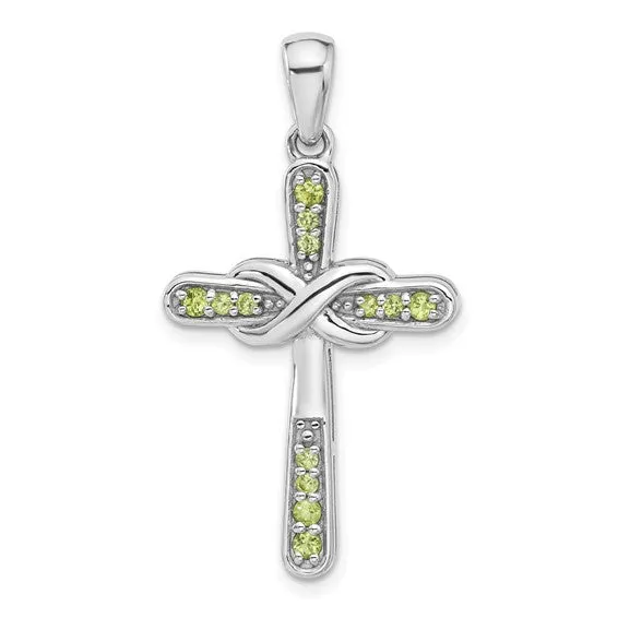 Sterling Silver Gemstone Infinity Cross Pendants