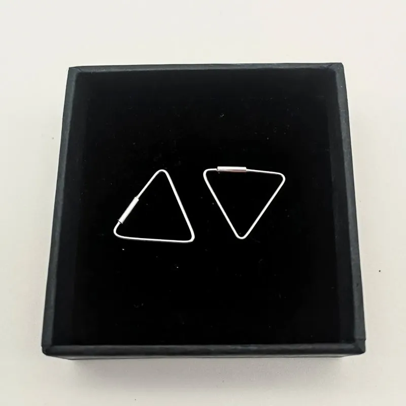 Sterling Silver Triangle Hoop Earrings