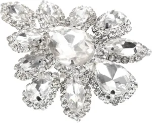 Sturdy Metal and Crystal Rhinestone Brooch Women Fashion Brooch Pin Elegant Lapel Corsage Wedding Dress Accessory