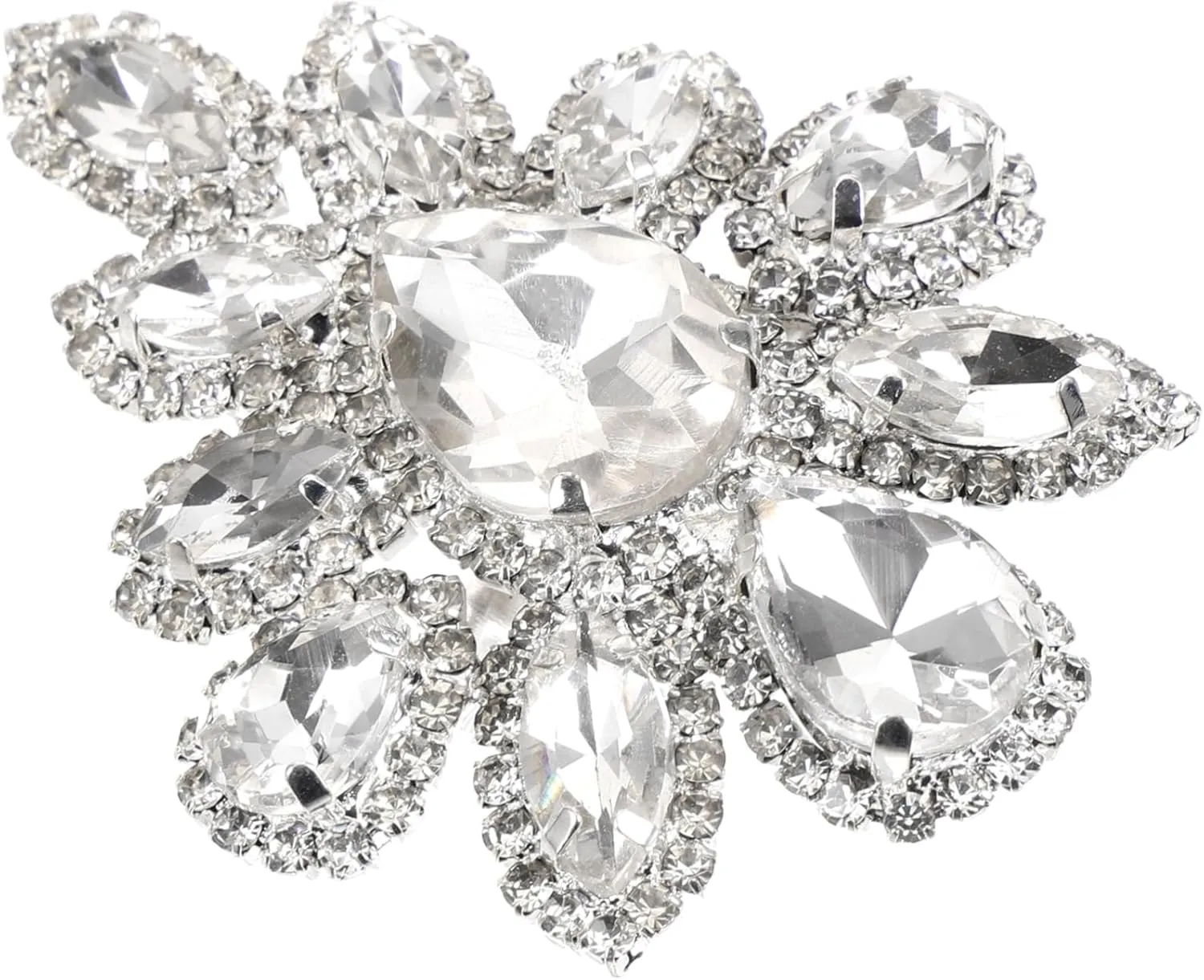 Sturdy Metal and Crystal Rhinestone Brooch Women Fashion Brooch Pin Elegant Lapel Corsage Wedding Dress Accessory