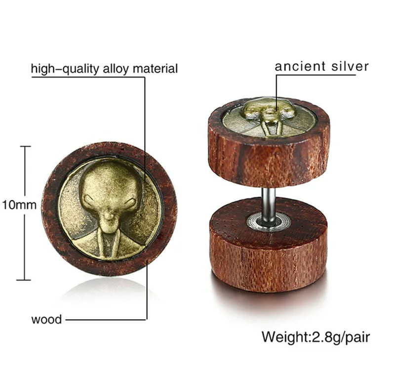 Stylish Ghost Wooden Stud Earring