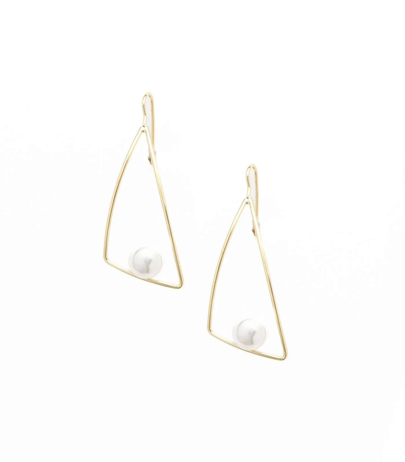 Stylish Pearl Earrings (Brass)