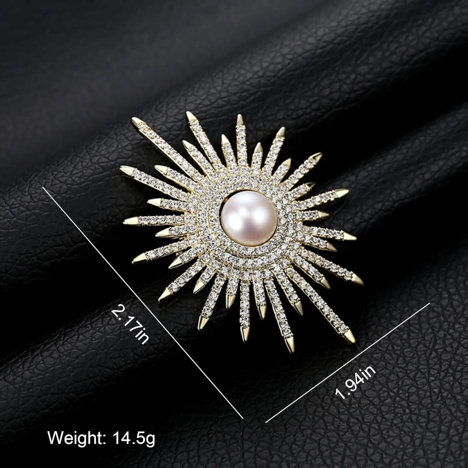 Sunflower Brooches and Pins for Women Pearl Flower Brooch for Clothes Sunflower Rhinestone Brooch Pins Floral Pin Clip Lapel Crystal Jewelry