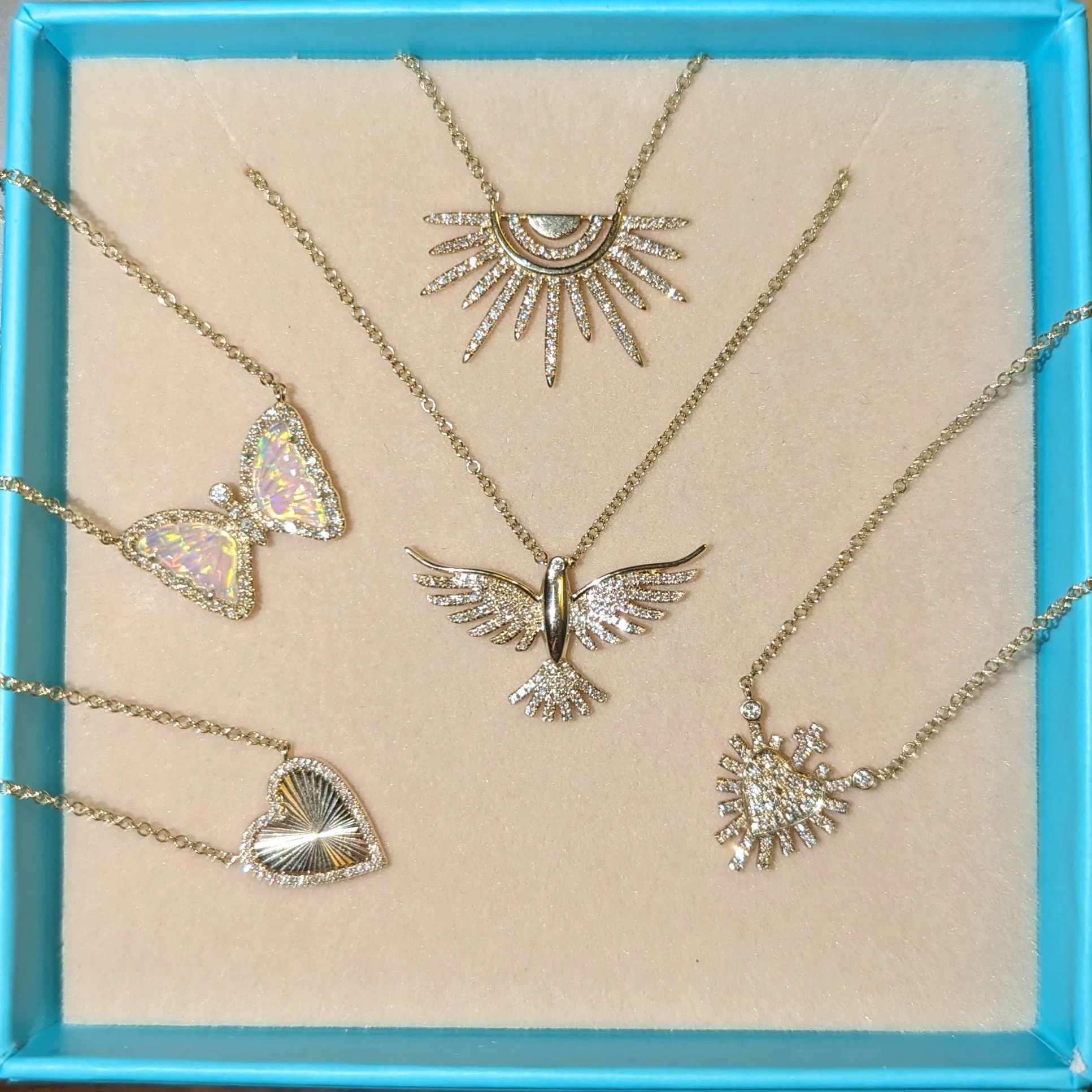 Sunset Necklace With Diamonds in 14k