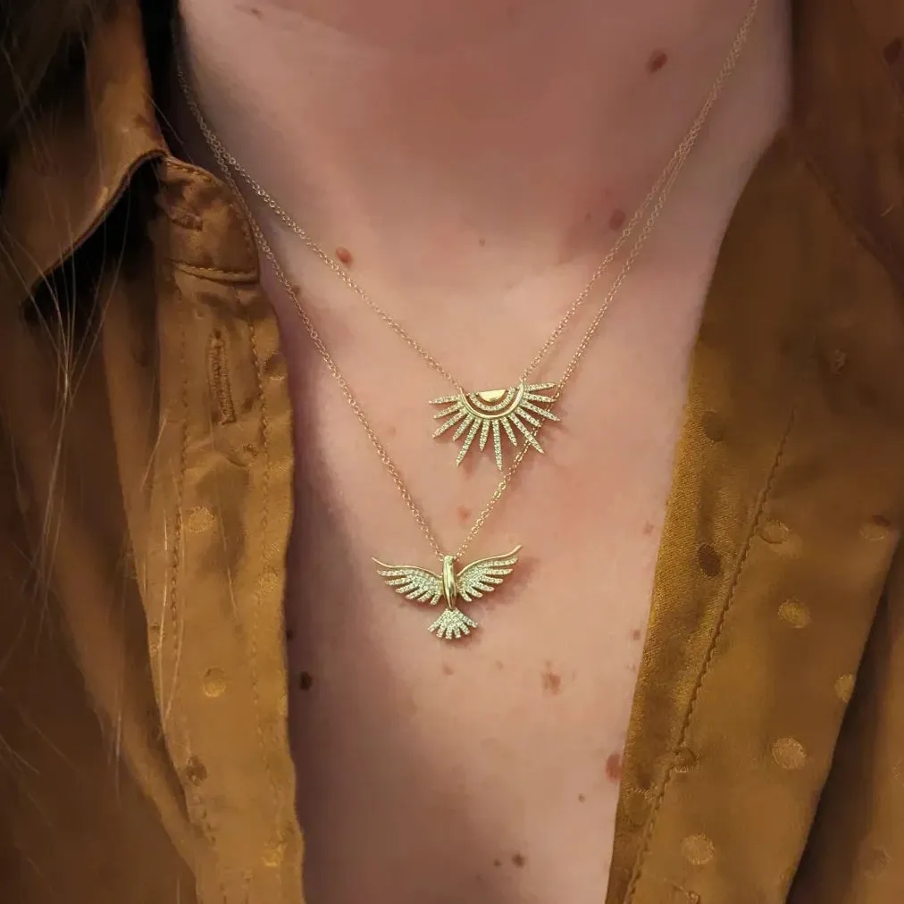 Sunset Necklace With Diamonds in 14k