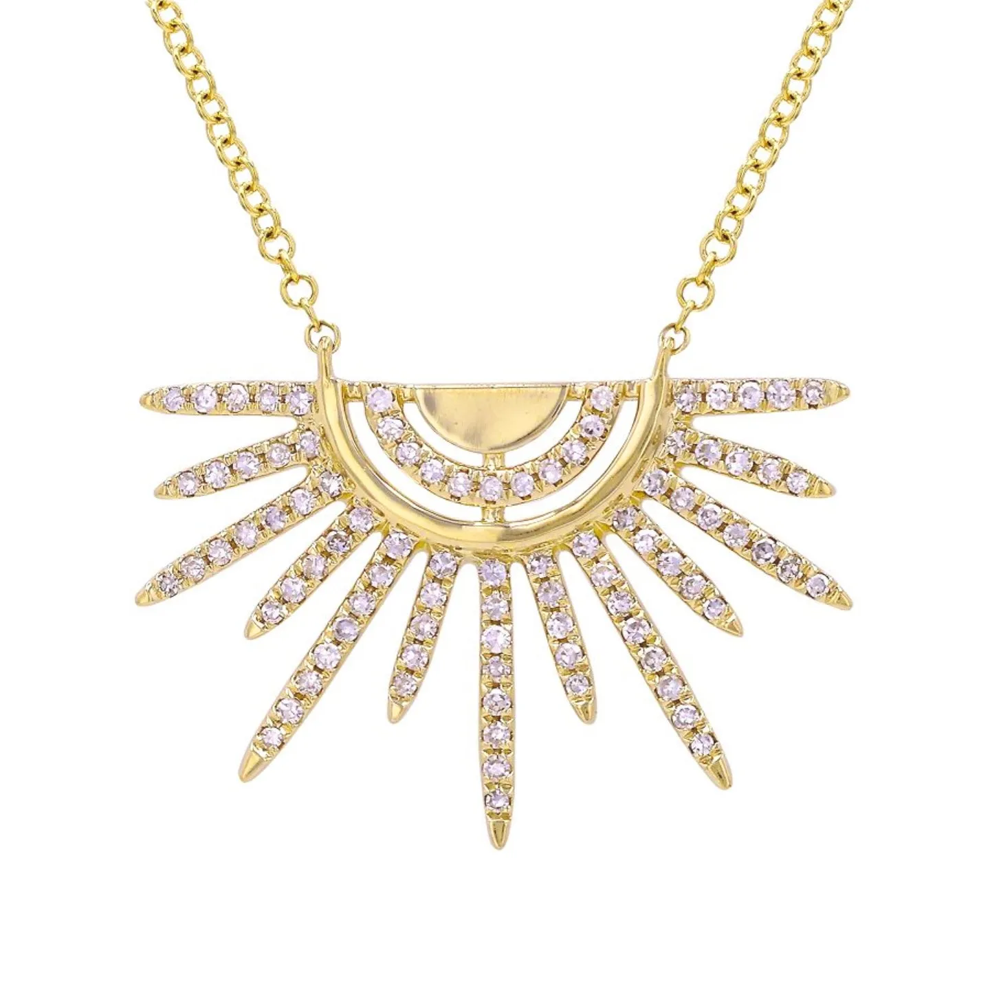 Sunset Necklace With Diamonds in 14k