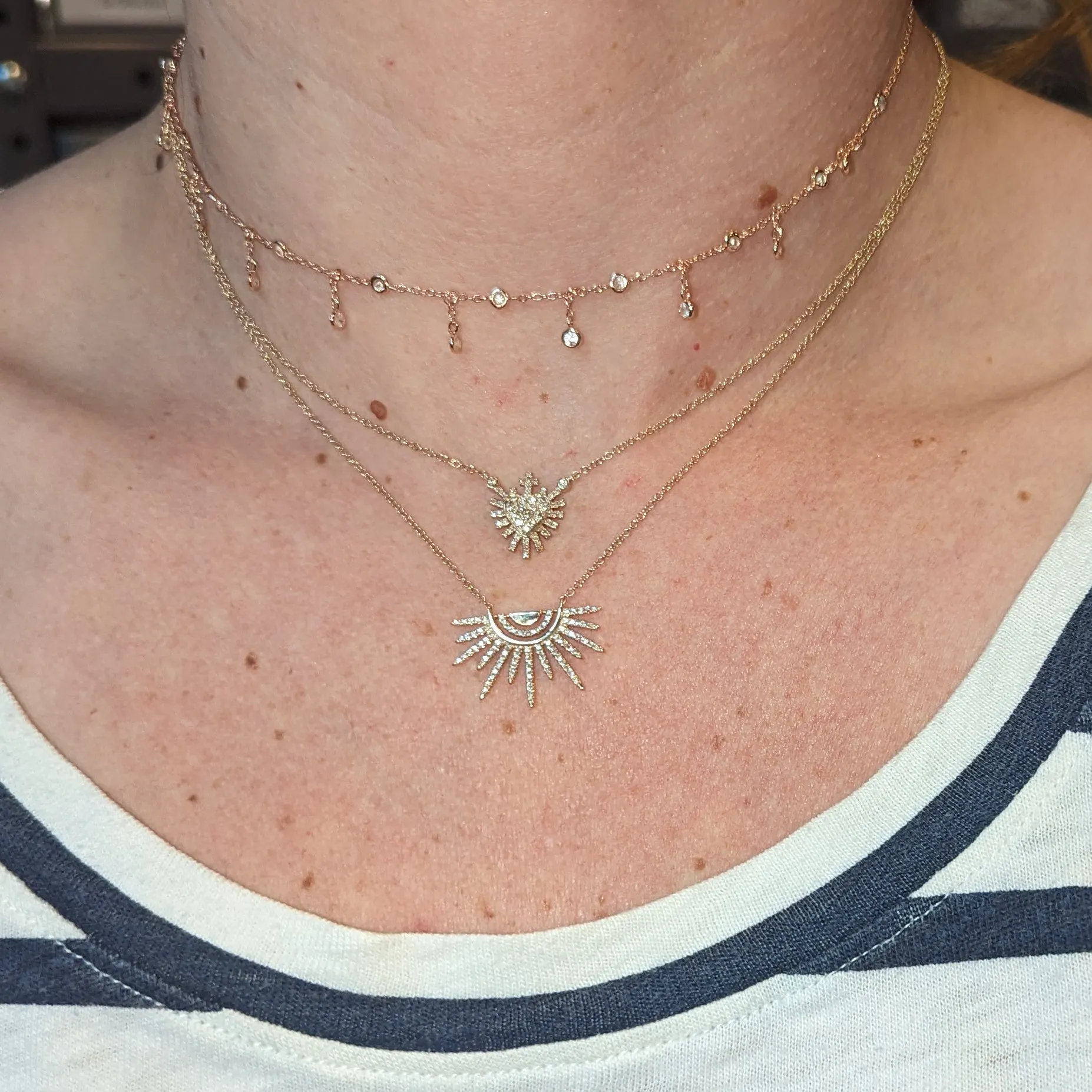 Sunset Necklace With Diamonds in 14k