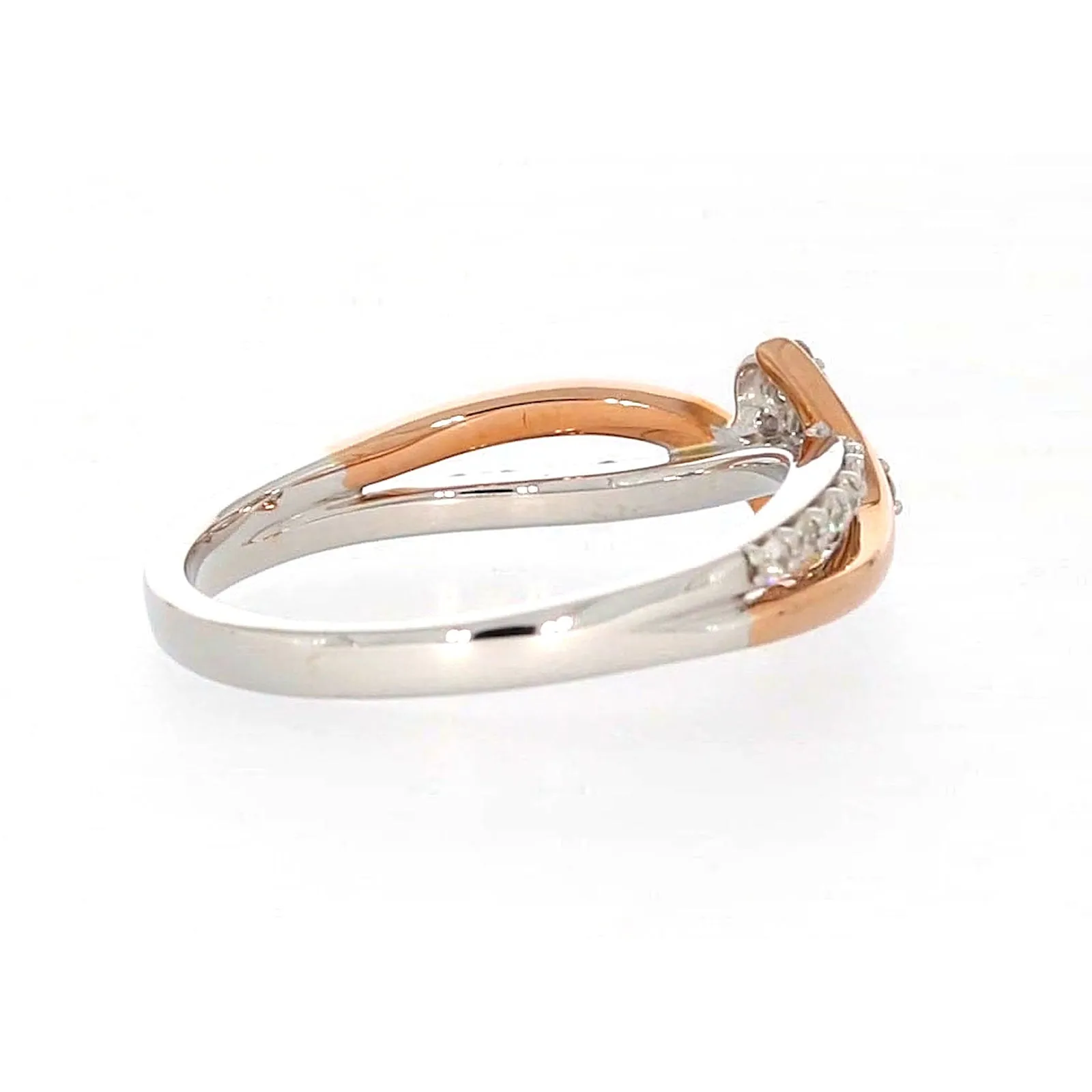 Tango 9ct Rose & White Gold Round Brilliant Cut with 1/4 CARAT tw of Diamonds Ring