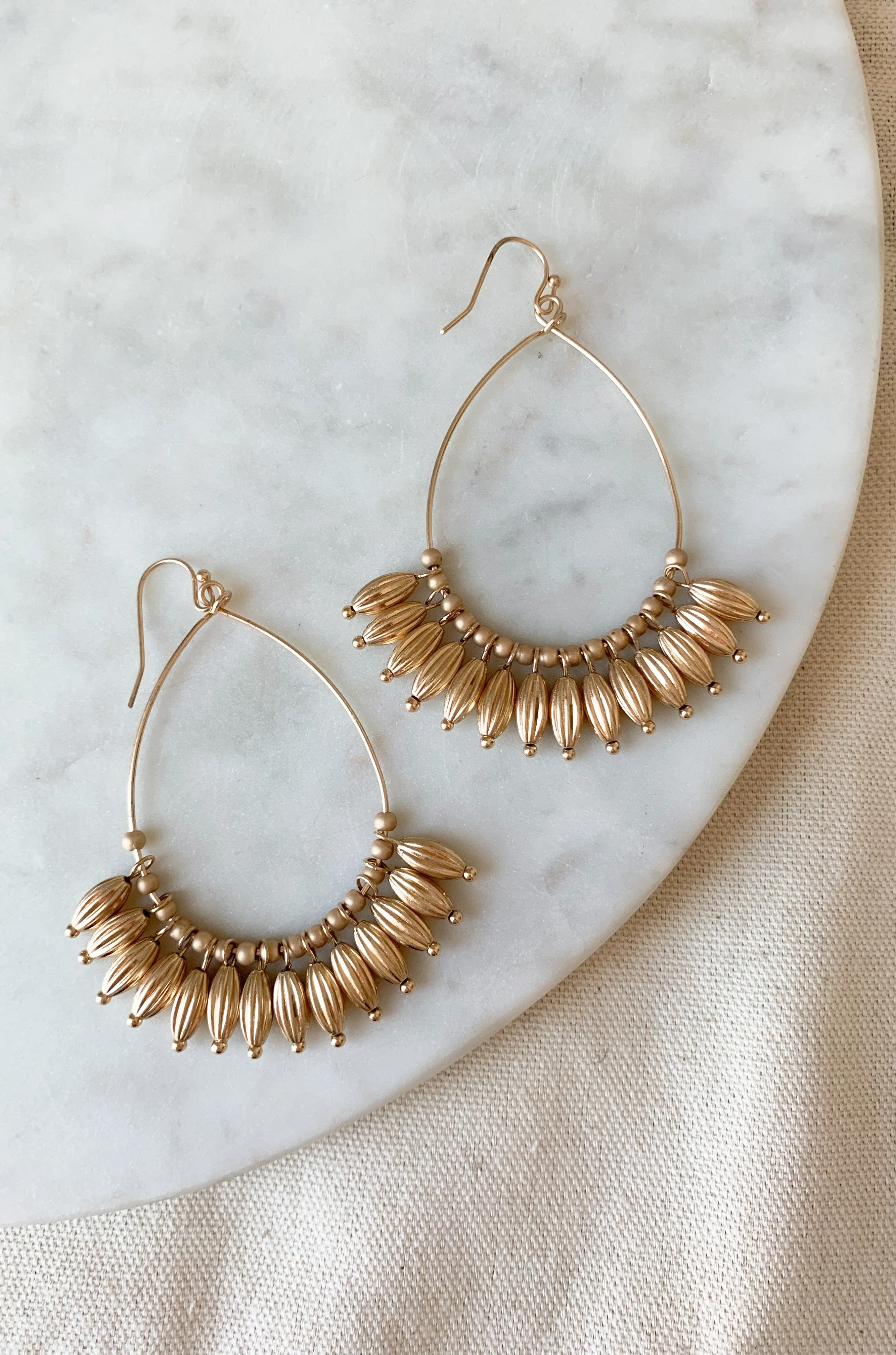 Teardrop Earrings with Beaded Dangles