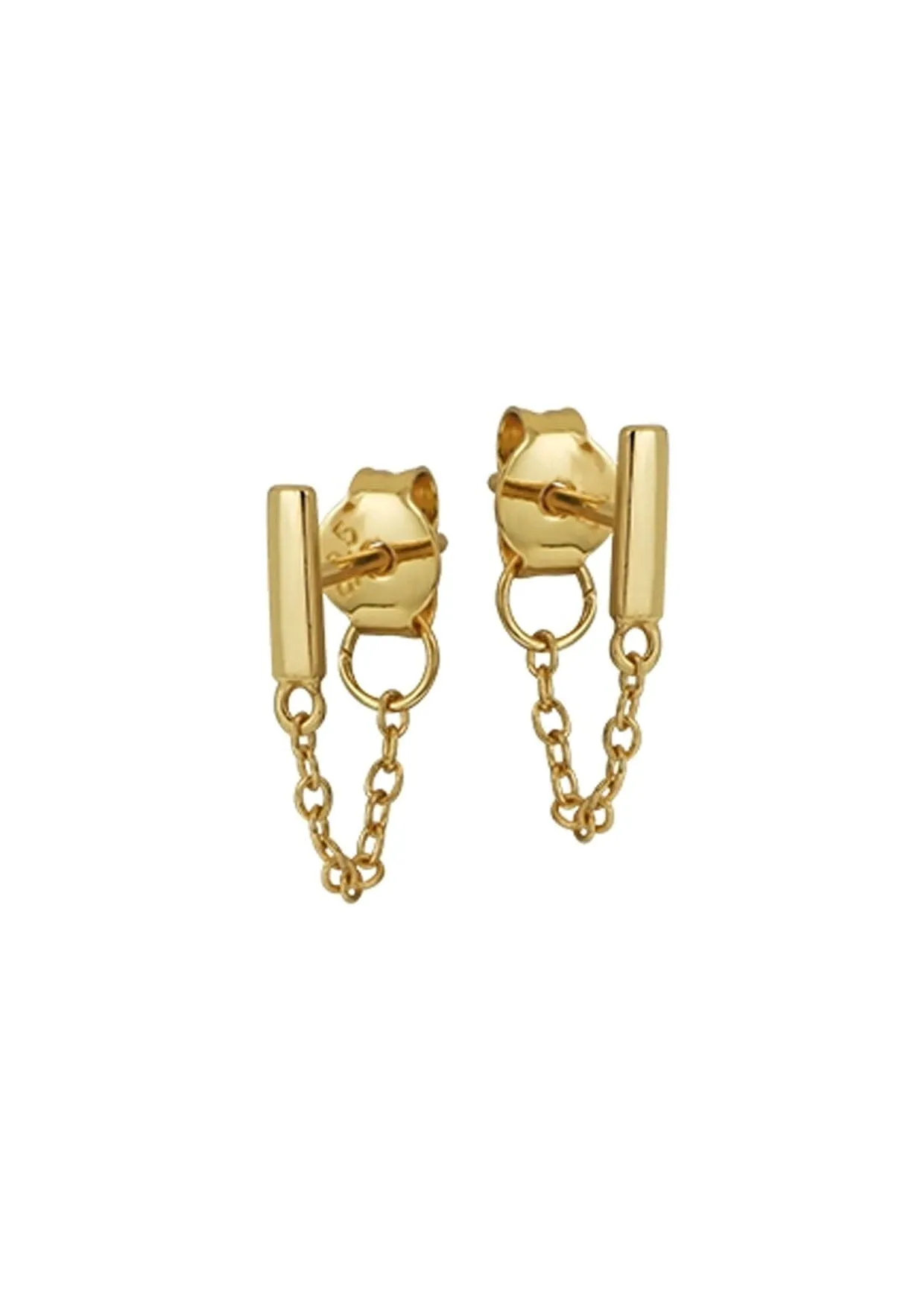 The Land of Salt - Bar Chain Stud Earrings